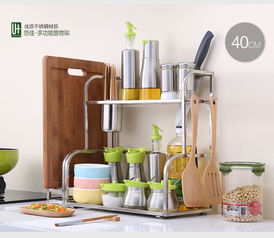 悠佳厨房用品置物架微波炉架不锈钢落地锅架厨具调味料收纳储物架 大号 砧板架